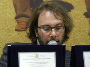 Iuri Lombardi durante la Premiazione del III Premio Nazionale di Poesia "L'arte in versi" a Firenze nel novembre 2015, dove era parte della Commissione di Giuria
