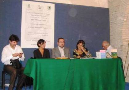 La Commissione di Giuria: da sinistra Marco Piglacampo (segretario), Lella De Marchi, Lorenzo Spurio (Presidente), Susanna Polimanti ed Elvio Angeletti.